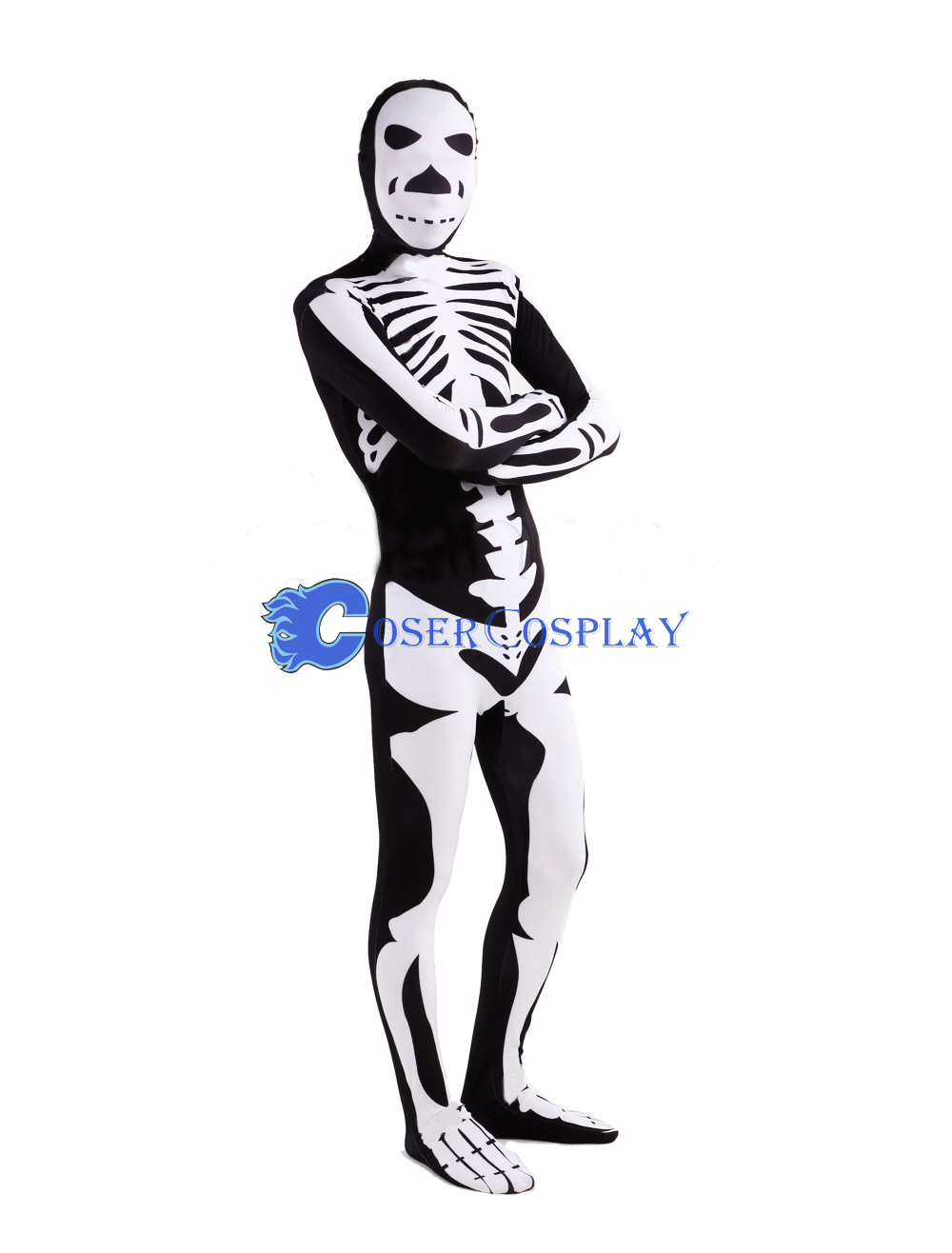 Adult Halloween Costumes Zentai Skeleton Black